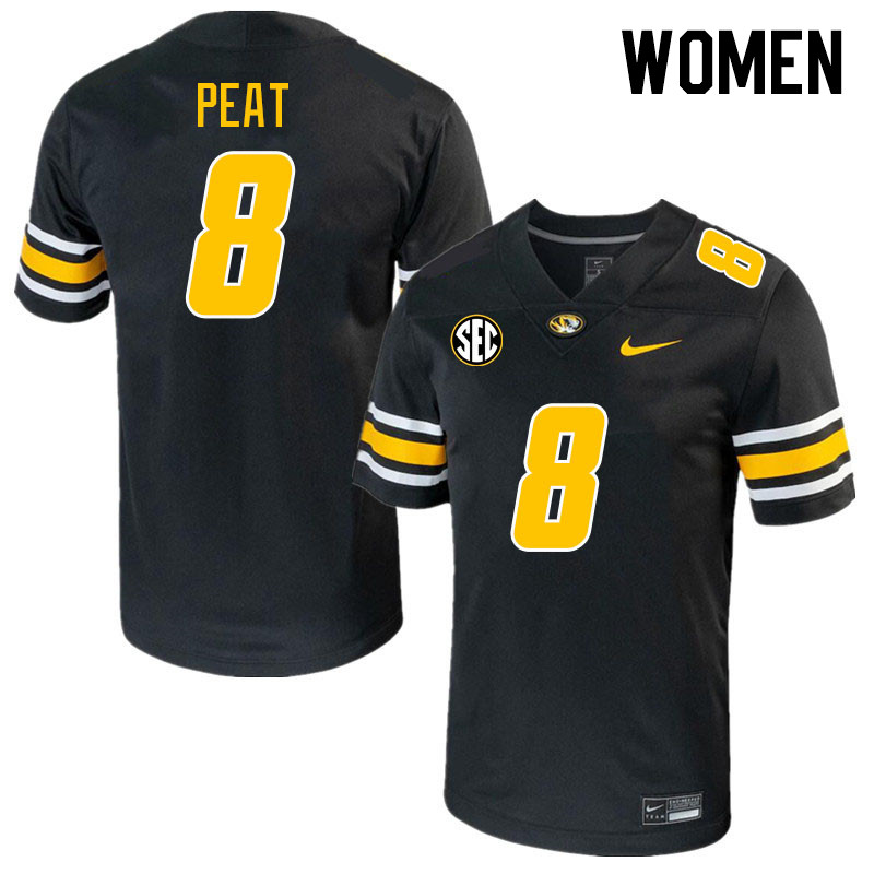 Women #8 Nathaniel Peat Missouri Tigers College 2023 Football Stitched Jerseys Sale-Black - Click Image to Close